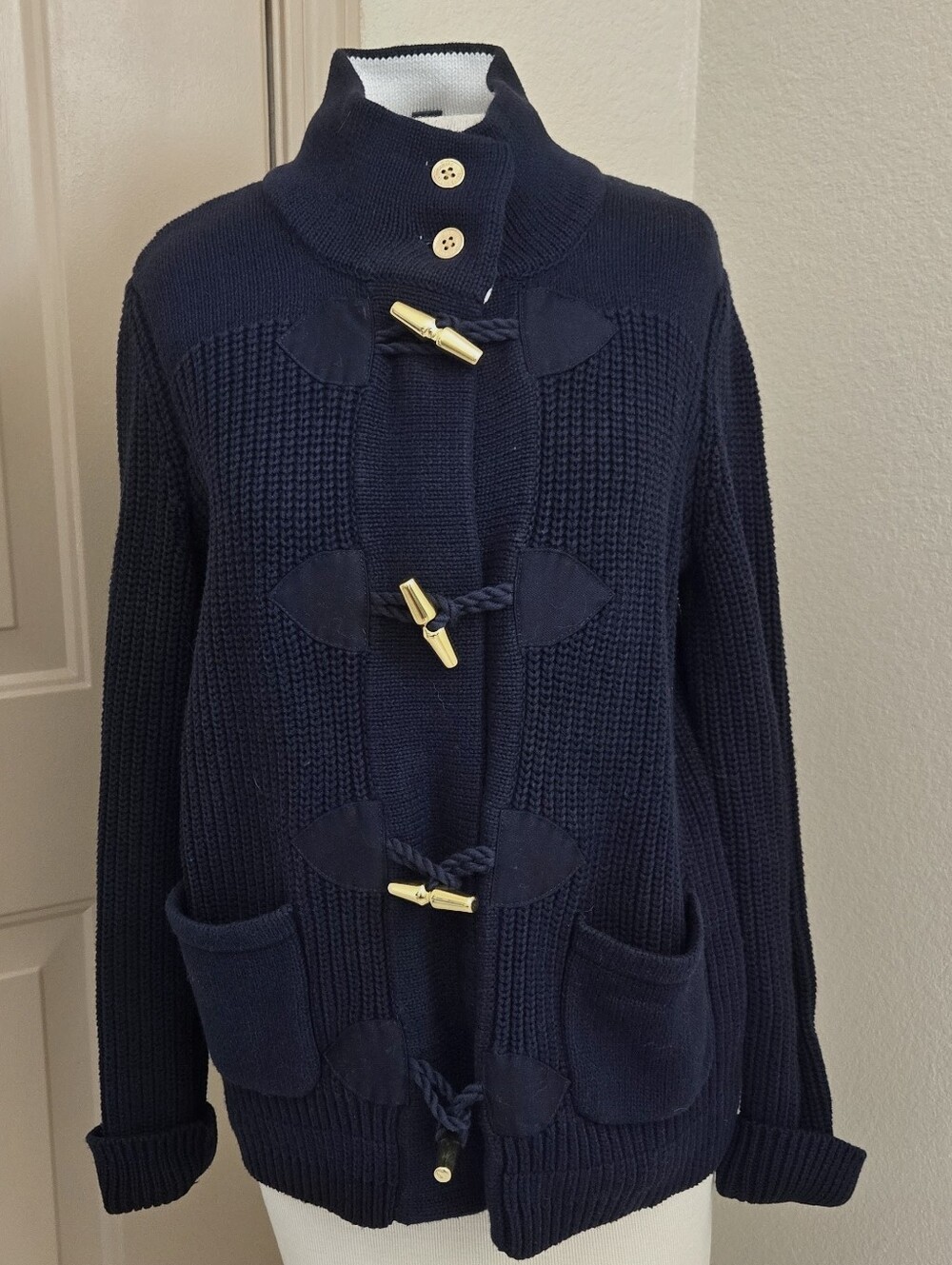 NwT Ralph Lauren Toggle Navy Cotton Swater M